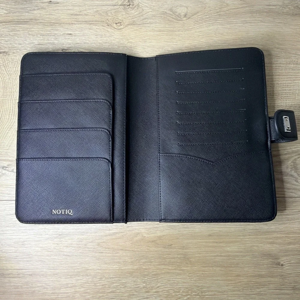 Notiq Portfolio Black MM1 Nomi Ringless Agenda Wallet Planner Cover‎ Organizer